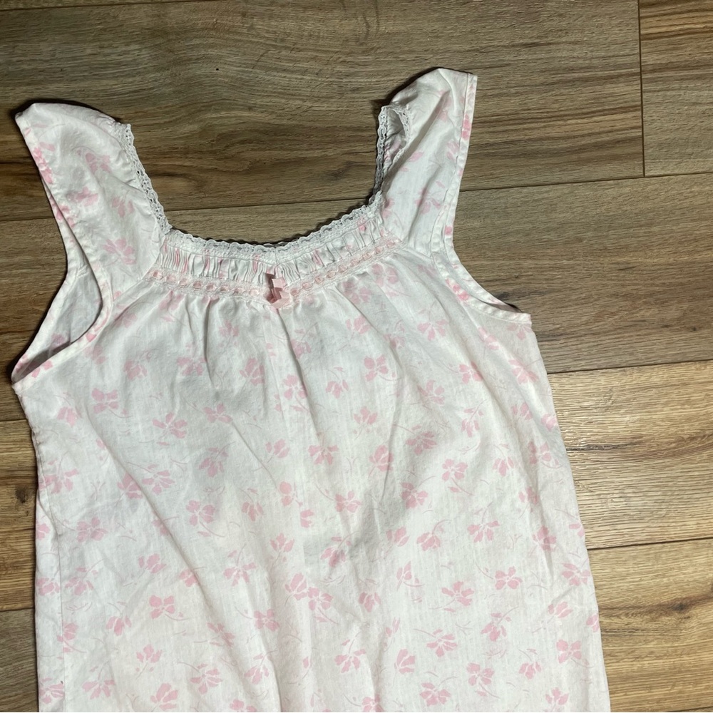 Vintage Cottagecore Croquette Prairie floral cotton babydoll nightgown - Picture 3 of 6